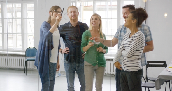 Cheerful Employees in Office alt