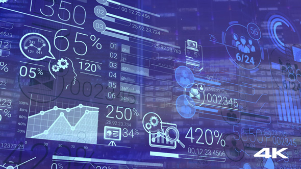 Corporate Infographic And Financial Data On A Blue Background alt