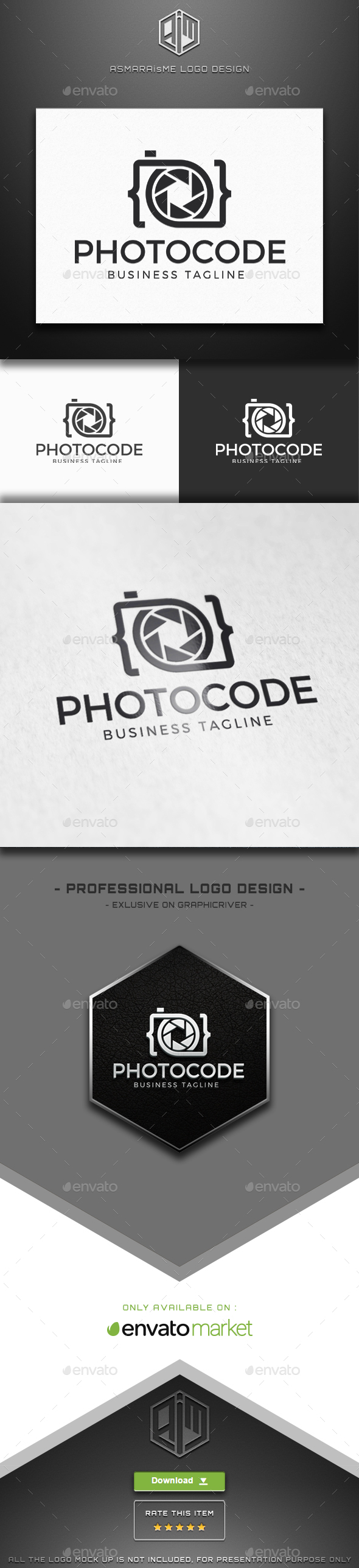 Photo Code - Camera Logo - Symbols Logo Templates