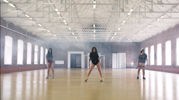 Girls Twerking in Sport Gym