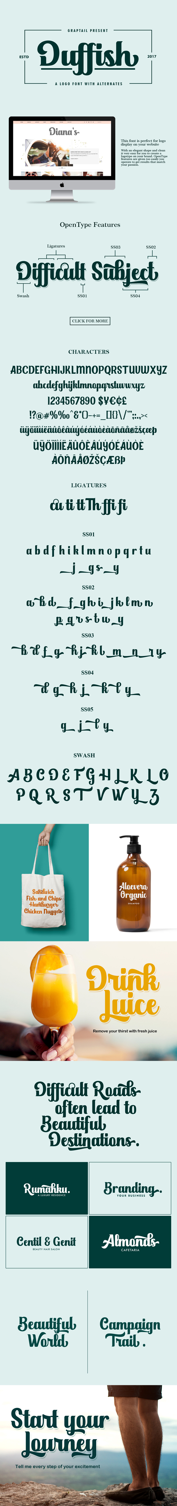 Duffish - Logo Font - Script Fonts