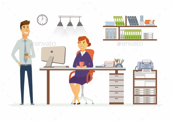 Office Consultation - Modern Vector Cartoon - Concepts Business