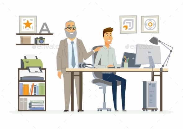 Supervising Staff - Modern Vector Cartoon Business - Concepts Business