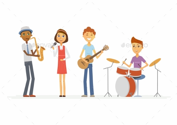 School Music Band - Cartoon People Characters - People Characters