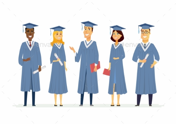 Graduating Students - People Characters