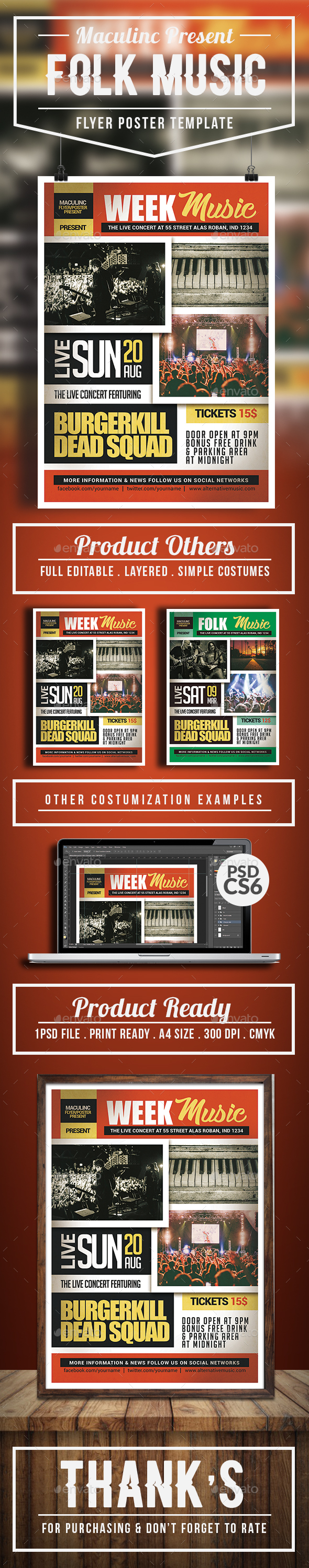 Folk Music Flyer/Poster Vol.2 - Concerts Events