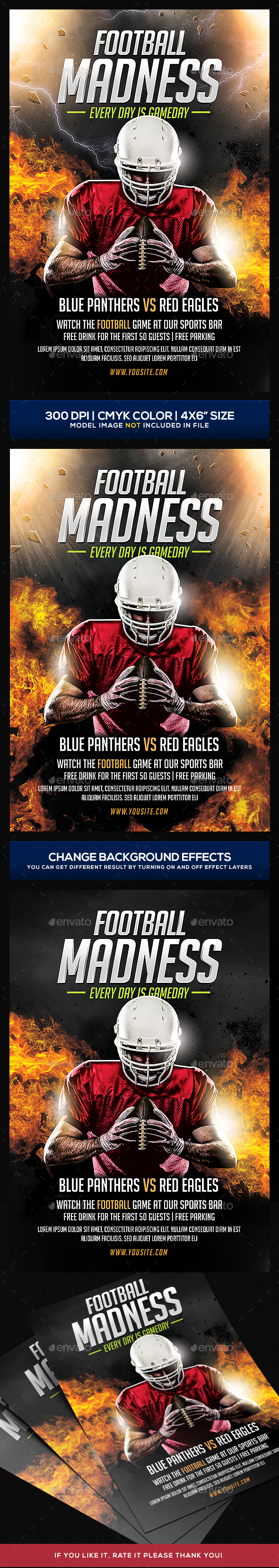 Football Madness Flyer Template - Sports Events