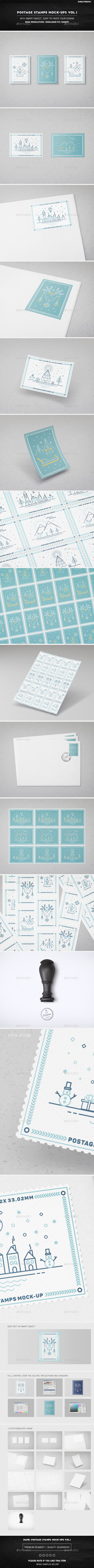 Postage Stamps Mock-Ups Vol.1 - Product Mock-Ups Graphics
