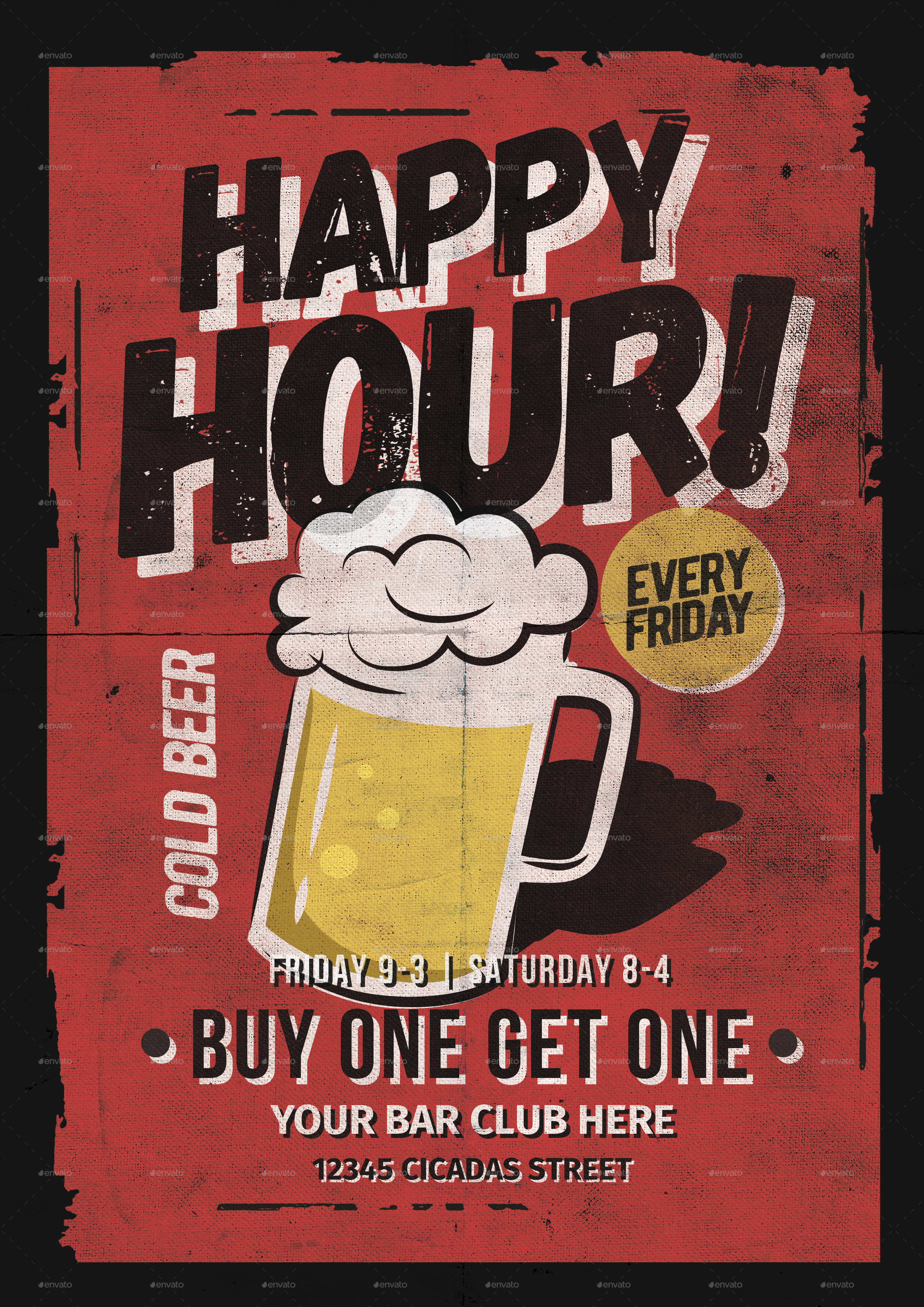 Classic Happy Hour Flyer by lilynthesweetpea | GraphicRiver2481 x 3509