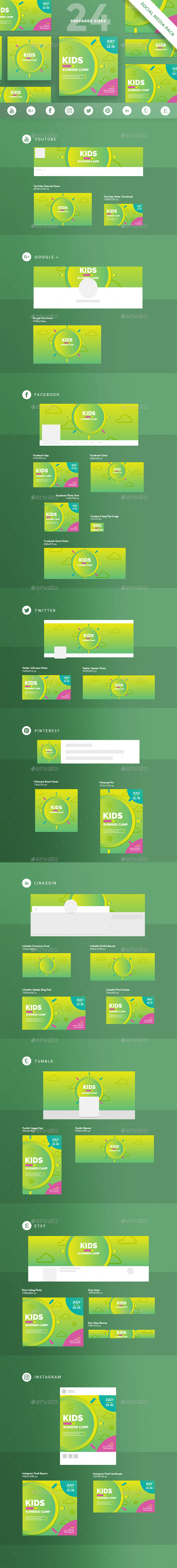 Kids Summer Camp Social Media Pack - Miscellaneous Social Media