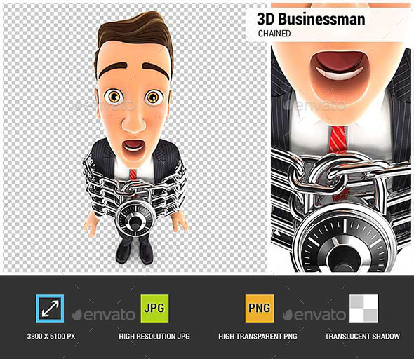GraphicRiver 3D Businessman Chained 20519873 GraphicRiver 3D Businessman Chained 20519873