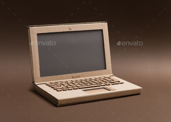 Handmade cardboard laptop