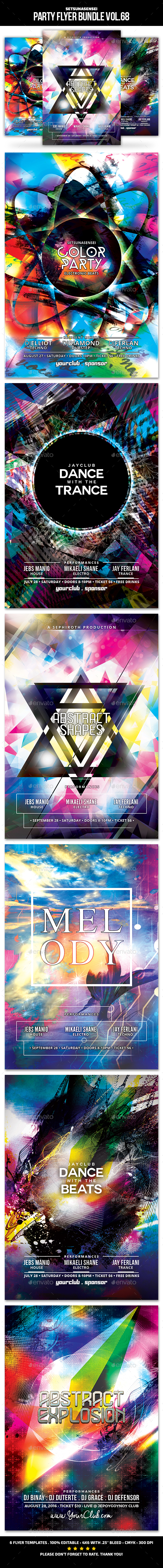 Party Flyer Bundle Vol.68 - Clubs & Parties Events