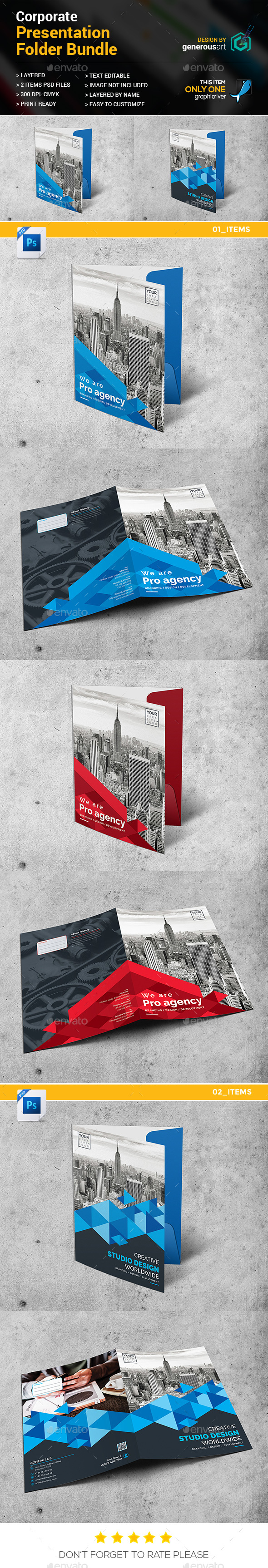Presentation Folder Bundle 2 in 1 - Stationery Print Templates