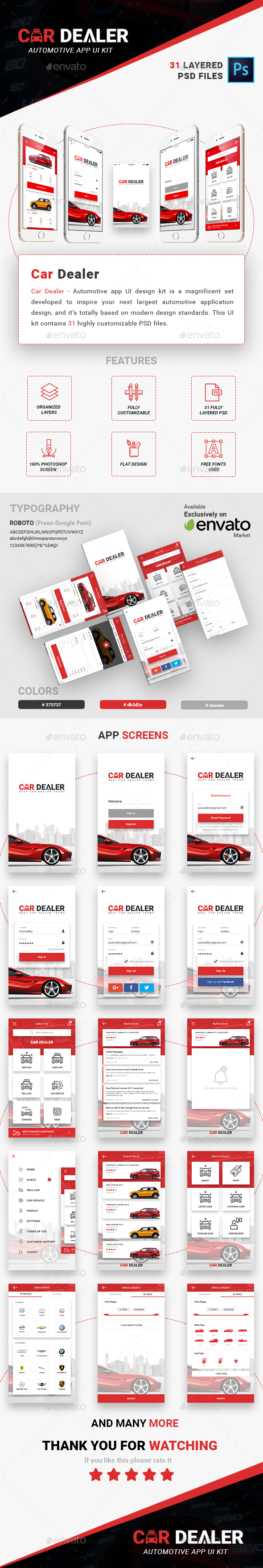 Car Dealer - Automotive App UI Kit - User Interfaces Web Elements