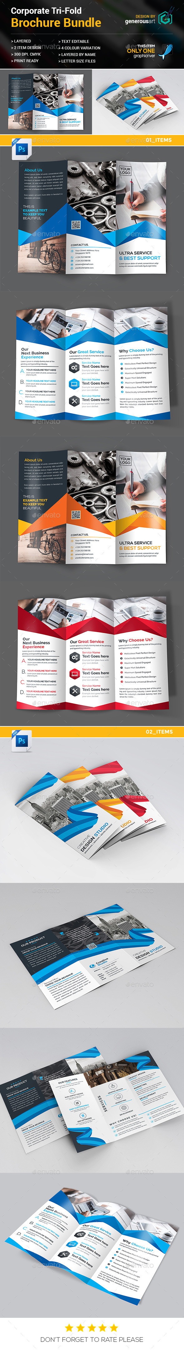 Tri-fold Bundle_2 in 1 - Brochures Print Templates