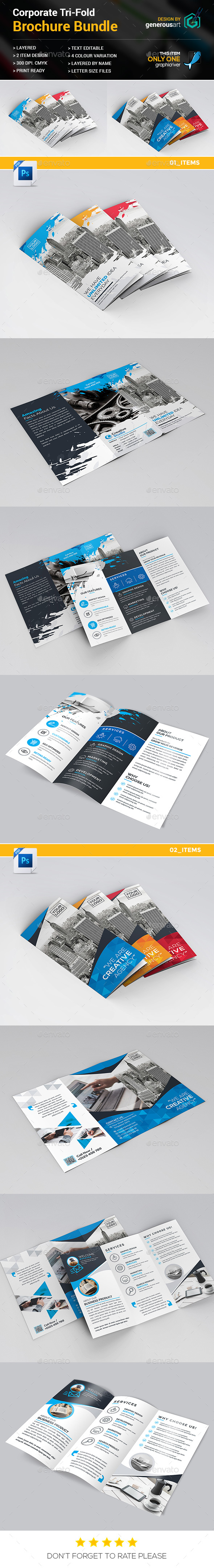 Tri-fold Bundle_2 in 1 - Brochures Print Templates