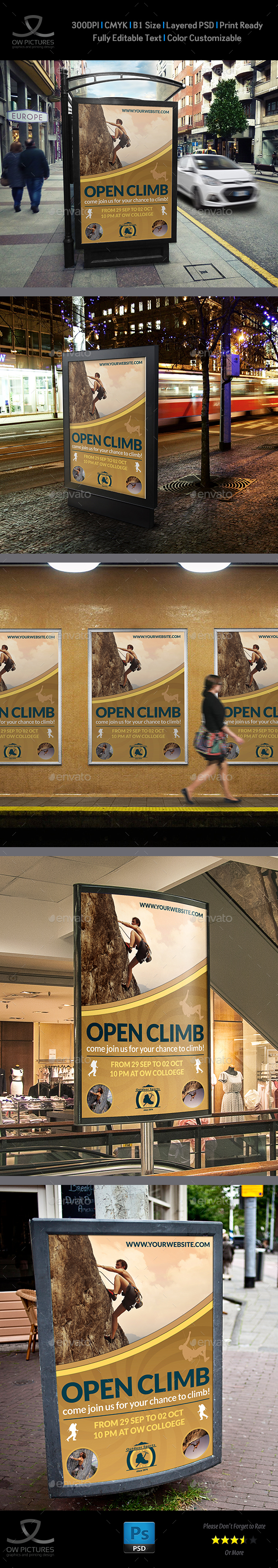 Climbing Sport Poster Template - Signage Print Templates