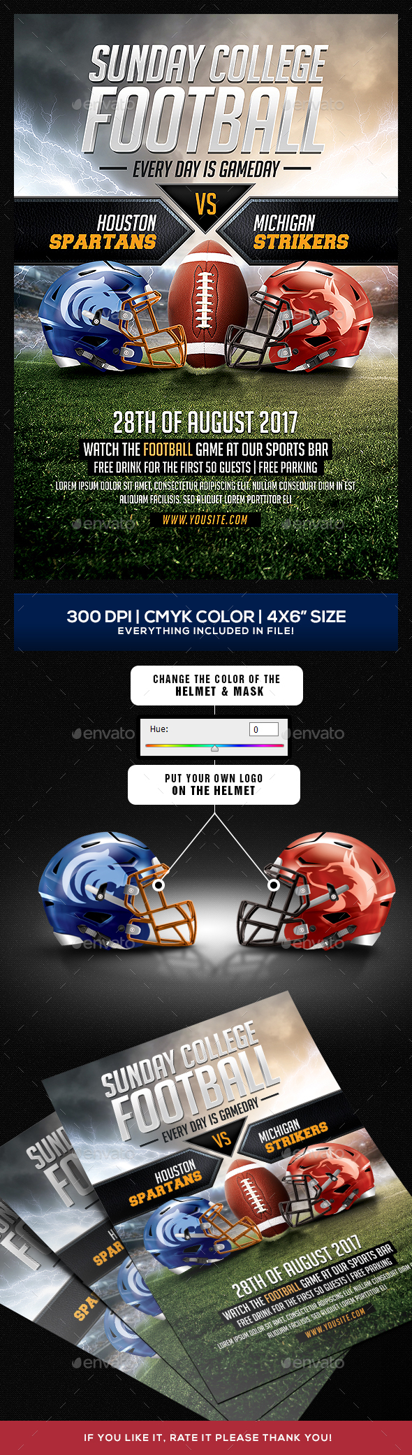 GraphicRiver Sunday College Football Flyer 20522559
