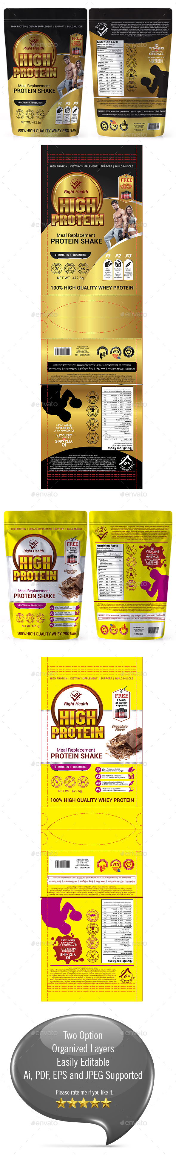 Supplement Packaging Template - Packaging Print Templates