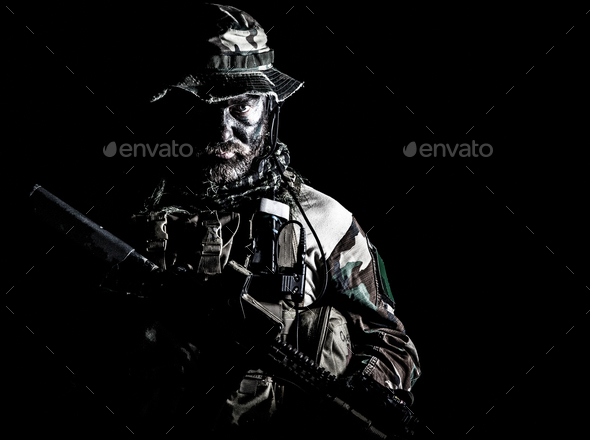 Jungle warfare unit - Stock Photo - Images