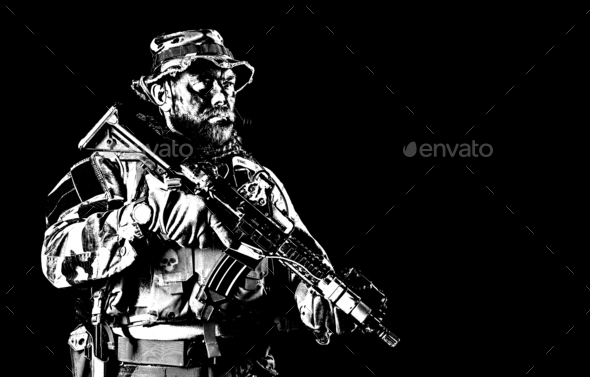 Jungle warfare unit - Stock Photo - Images