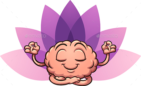 Meditating Brain - Characters Vectors