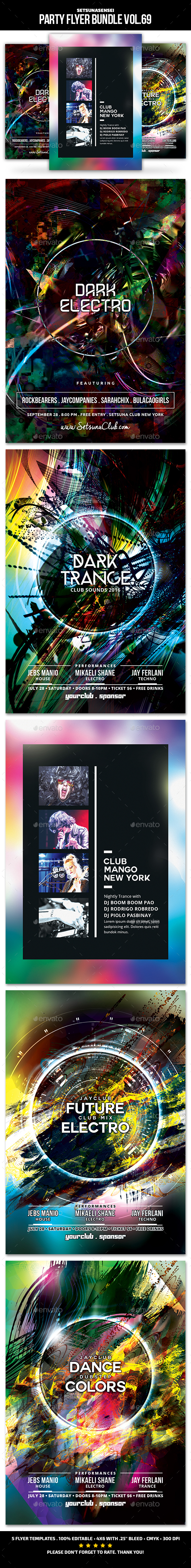 Party Flyer Bundle Vol.70 - Clubs & Parties Events