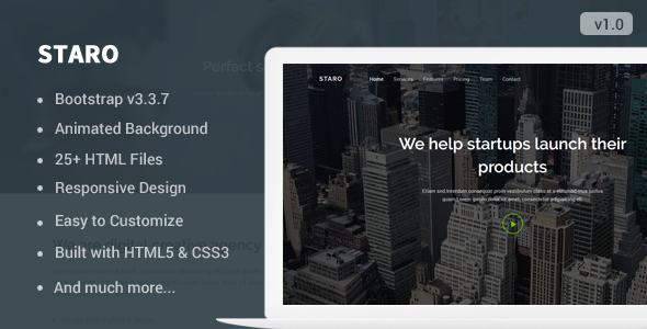 Staro - Responsive Landing Page Template - Landing Pages Marketing