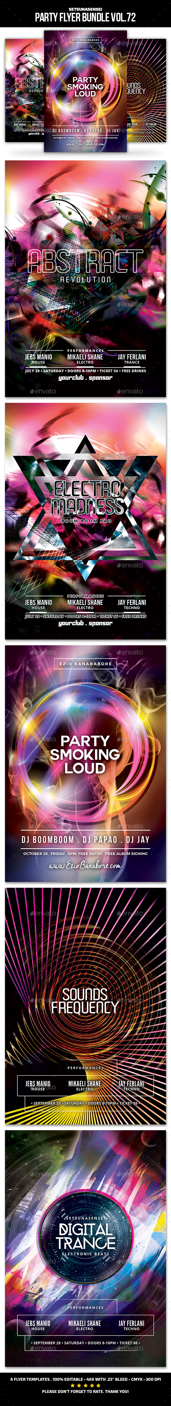 Party Flyer Bundle Vol.72 - Clubs & Parties Events