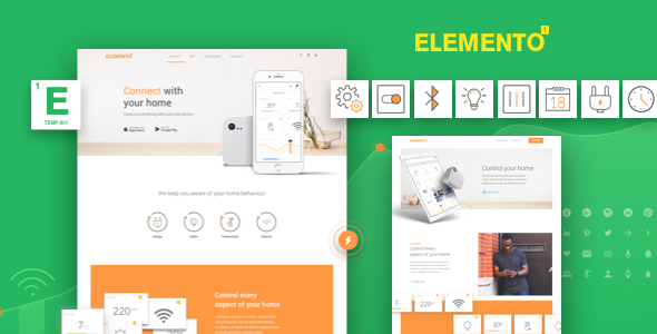 ThemeForest Elemento Landing Page for Apps Sketch Template 20404818 ThemeForest Elemento Landing Page for Apps Sketch Template 20404818