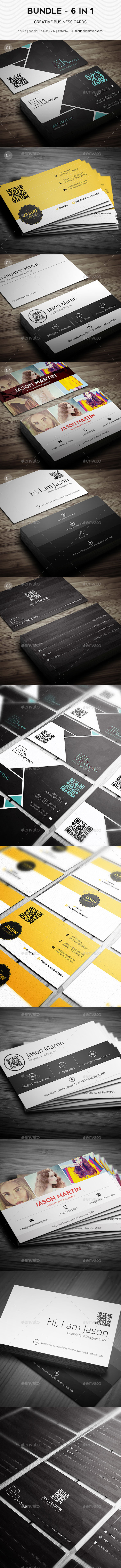 Bundle - Pro 6 in 1 - Business Cards - B39 - Creative Business Cards