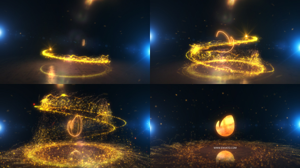 Glowing Particle Logo Reveal 25 : Golden Particles 07