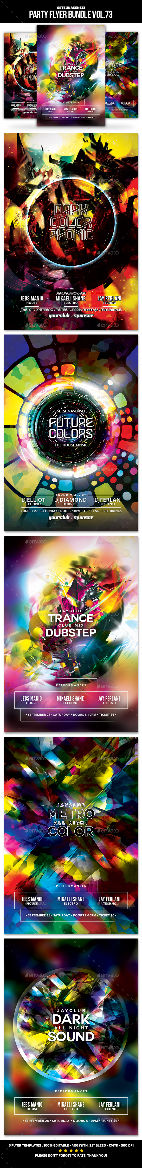 Party Flyer Bundle Vol.73 - Clubs & Parties Events