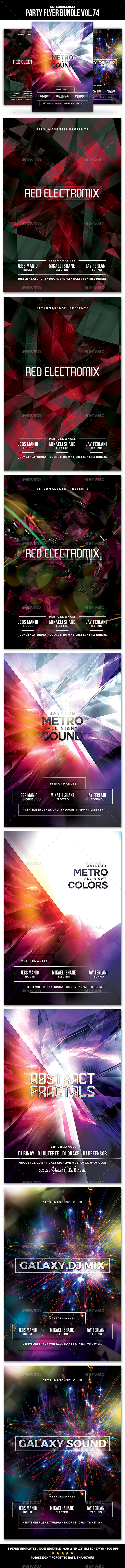 Party Flyer Bundle Vol.74 - Clubs & Parties Events