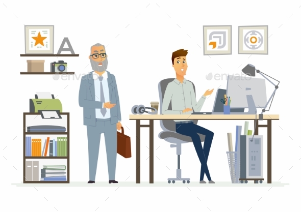 Supervising Staff - Modern Vector Cartoon Business - Concepts Business