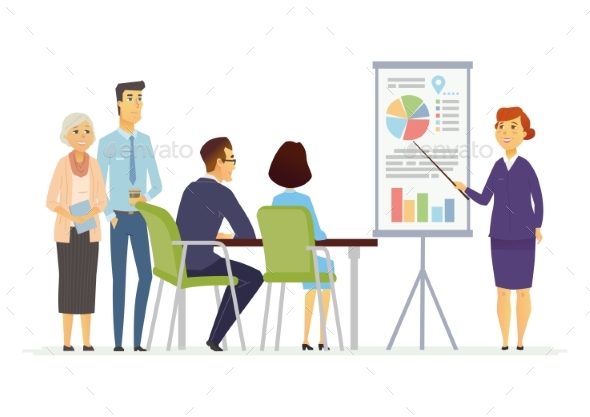 Business Meeting - Modern Vector Cartoon - Concepts Business