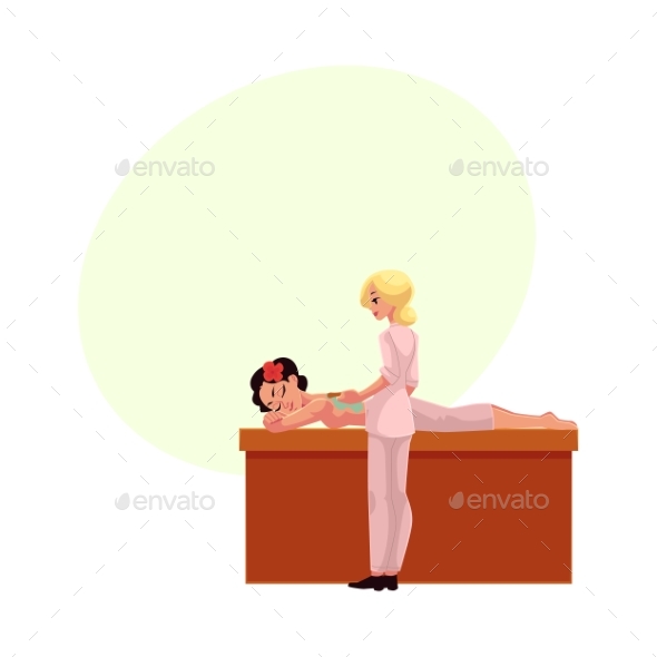 Cosmetician, Beautician Applying Clay Mask - People Characters