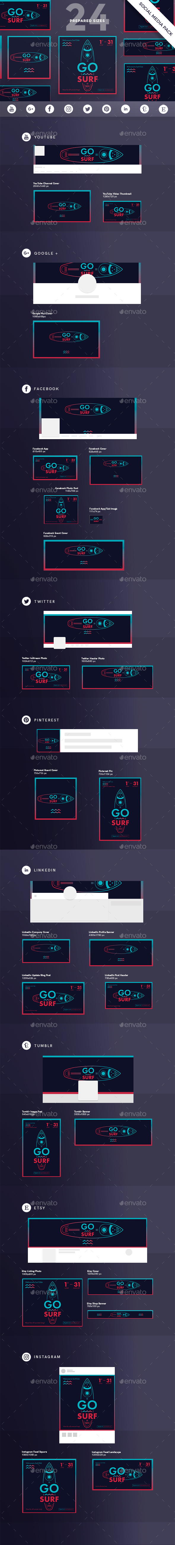 Go Surf Social Media Pack - Miscellaneous Social Media