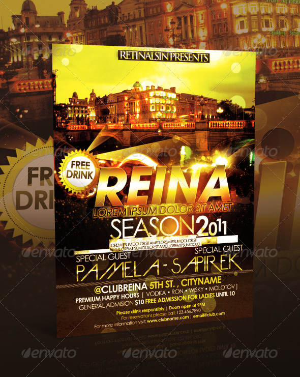 Reina Club Flyer - Clubs & Parties Events