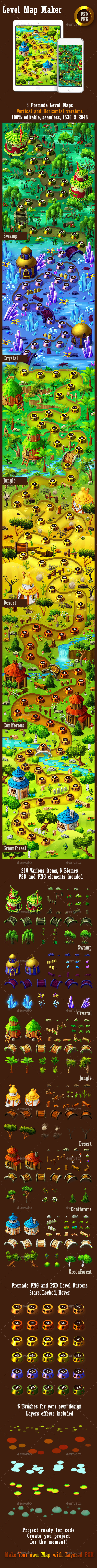 Forest Game Level Map Maker - Backgrounds Game Assets
