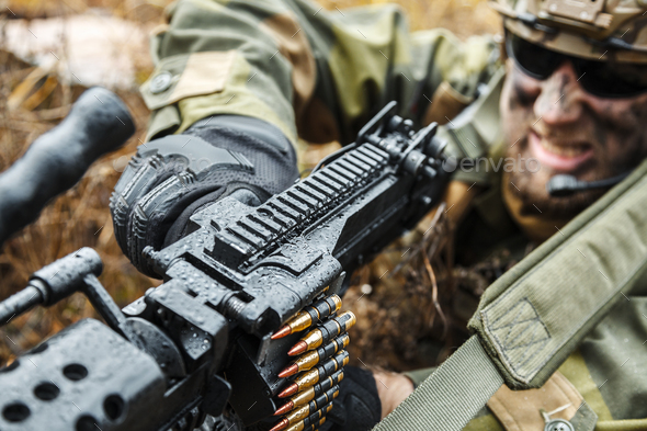 norwegian soldier in the forest - Stock Photo - Images
