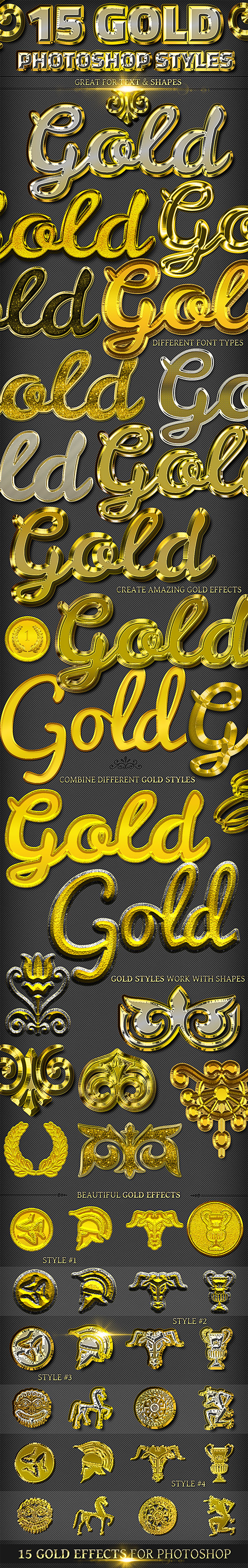 realistic gold layer styles photoshop