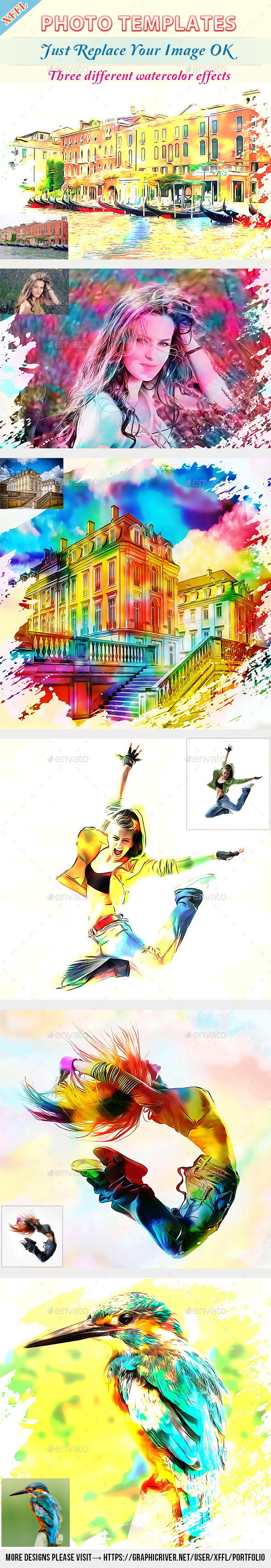 Watercolor Oil Paint Photo Template - Artistic Photo Templates