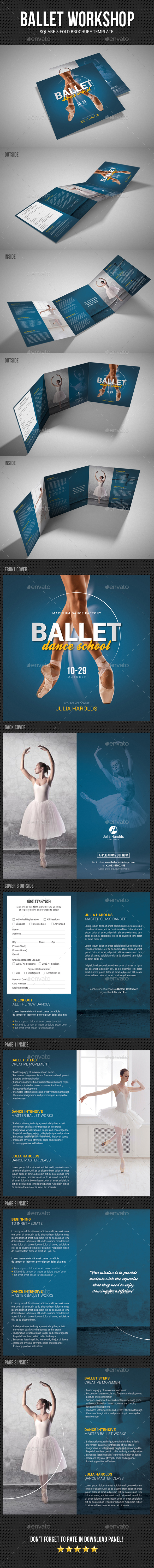 Square Ballet Workshop Brochure - Brochures Print Templates