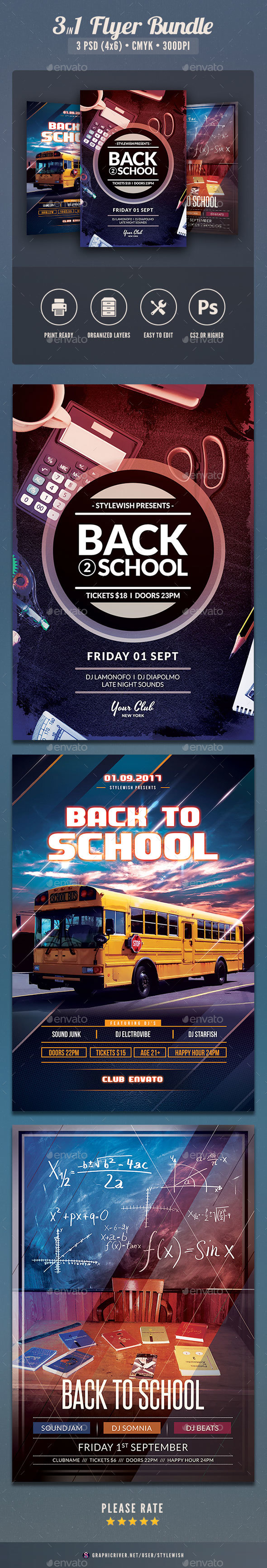 Back to School Flyer Bundle Vol.02 - Clubs & Parties Events