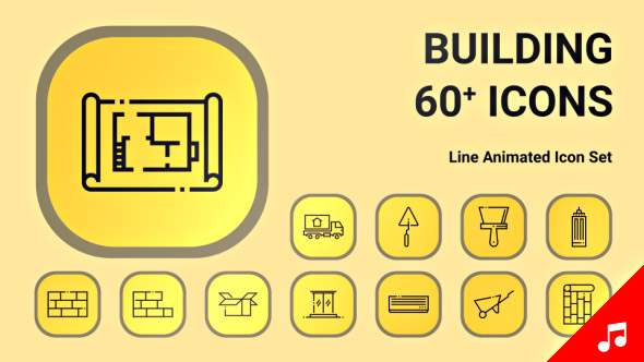 House Home Building Estate Animation - Line Icons and Elements
