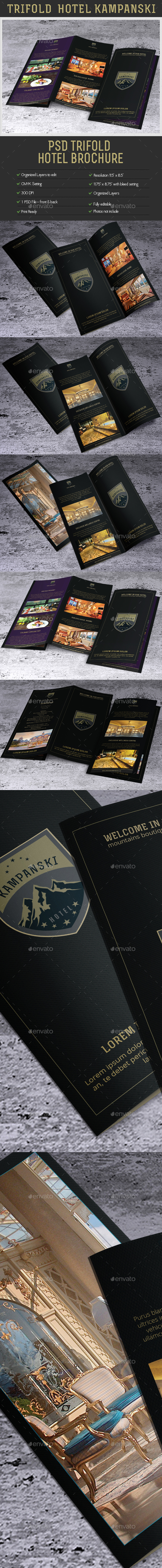 Creative TriFold Brochure Hotel Kampanski. - Brochures Print Templates