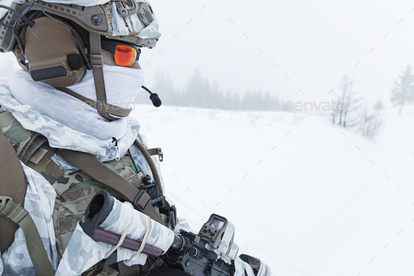 Winter arctic warfare - Stock Photo - Images