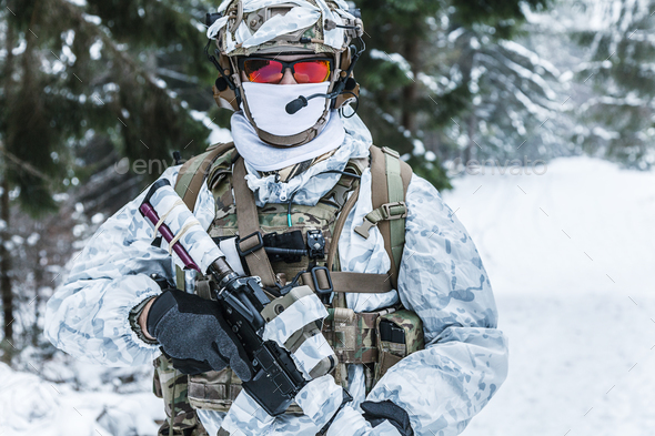 Winter arctic warfare - Stock Photo - Images